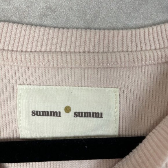 Summi Summi Ribbed T-Shirt Short Sleeve Bodysuit Size XS Light Pink - Picture 7 of 8